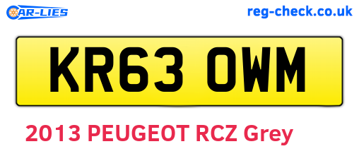 KR63OWM are the vehicle registration plates.