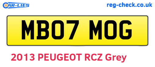 MB07MOG are the vehicle registration plates.
