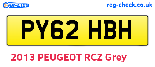 PY62HBH are the vehicle registration plates.