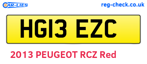 HG13EZC are the vehicle registration plates.