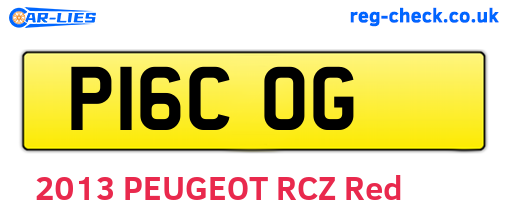 P16COG are the vehicle registration plates.