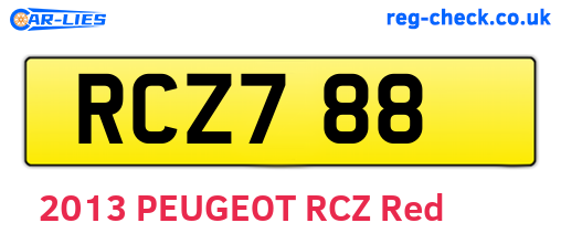 RCZ788 are the vehicle registration plates.
