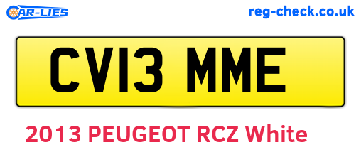 CV13MME are the vehicle registration plates.