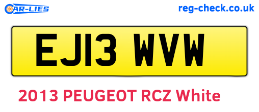 EJ13WVW are the vehicle registration plates.
