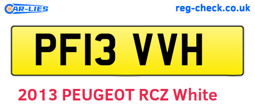 PF13VVH are the vehicle registration plates.