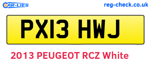 PX13HWJ are the vehicle registration plates.