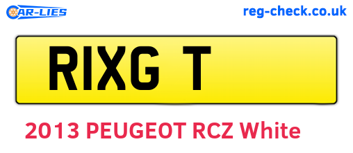 R1XGT are the vehicle registration plates.