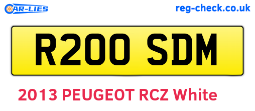 R200SDM are the vehicle registration plates.