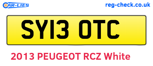 SY13OTC are the vehicle registration plates.