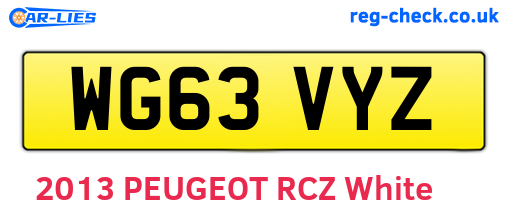 WG63VYZ are the vehicle registration plates.