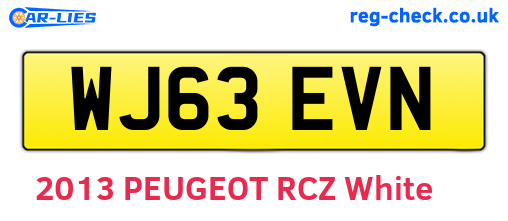 WJ63EVN are the vehicle registration plates.