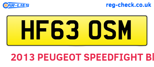HF63OSM are the vehicle registration plates.