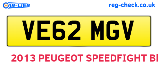 VE62MGV are the vehicle registration plates.