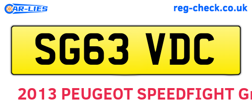 SG63VDC are the vehicle registration plates.