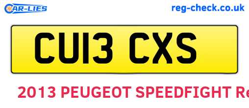 CU13CXS are the vehicle registration plates.