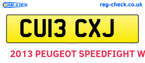 CU13CXJ are the vehicle registration plates.