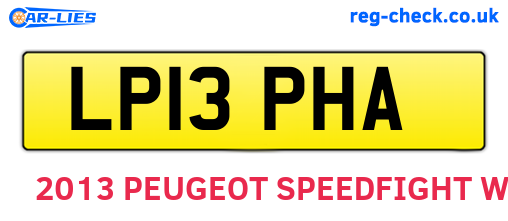 LP13PHA are the vehicle registration plates.