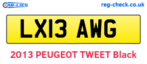 LX13AWG are the vehicle registration plates.