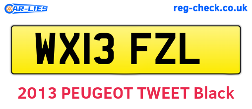WX13FZL are the vehicle registration plates.