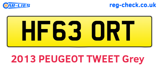 HF63ORT are the vehicle registration plates.