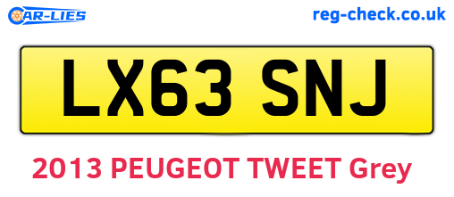 LX63SNJ are the vehicle registration plates.