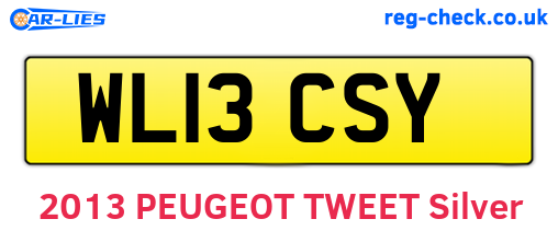 WL13CSY are the vehicle registration plates.