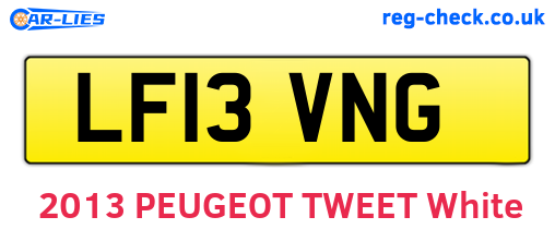 LF13VNG are the vehicle registration plates.