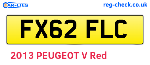 FX62FLC are the vehicle registration plates.