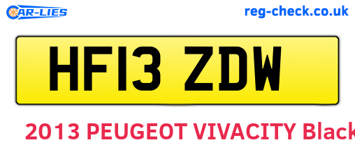 HF13ZDW are the vehicle registration plates.