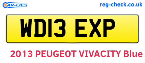WD13EXP are the vehicle registration plates.