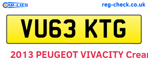 VU63KTG are the vehicle registration plates.