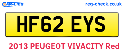 HF62EYS are the vehicle registration plates.