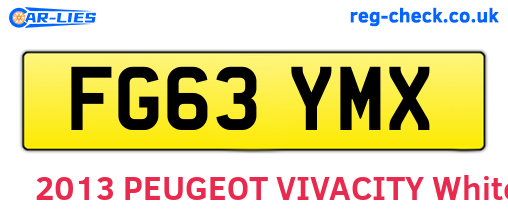 FG63YMX are the vehicle registration plates.