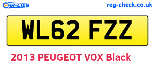 WL62FZZ are the vehicle registration plates.