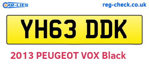 YH63DDK are the vehicle registration plates.