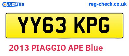 YY63KPG are the vehicle registration plates.