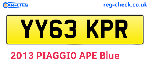 YY63KPR are the vehicle registration plates.