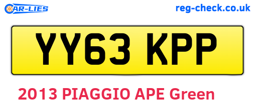 YY63KPP are the vehicle registration plates.