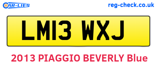 LM13WXJ are the vehicle registration plates.