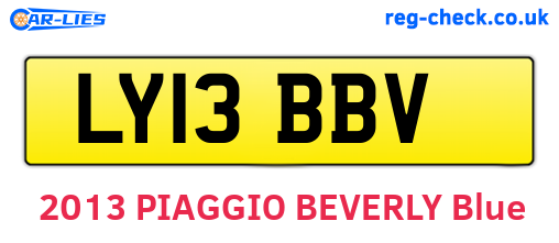 LY13BBV are the vehicle registration plates.
