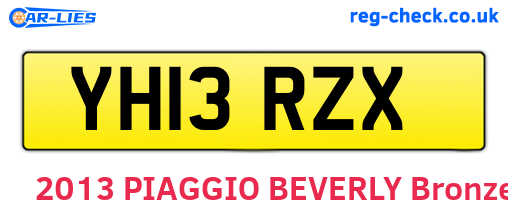 YH13RZX are the vehicle registration plates.