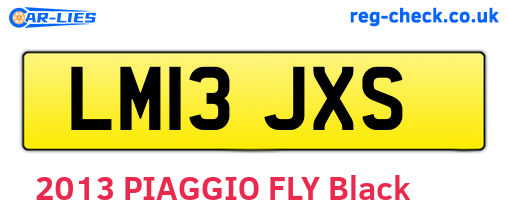 LM13JXS are the vehicle registration plates.