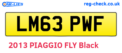 LM63PWF are the vehicle registration plates.