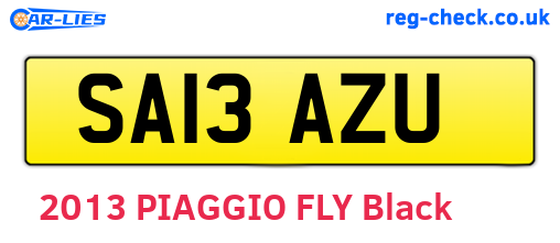 SA13AZU are the vehicle registration plates.
