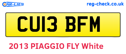CU13BFM are the vehicle registration plates.