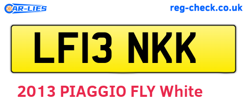 LF13NKK are the vehicle registration plates.