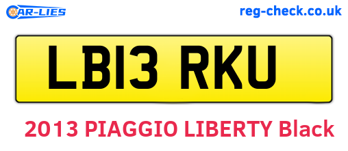 LB13RKU are the vehicle registration plates.