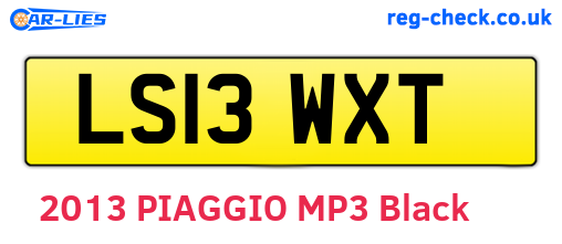 LS13WXT are the vehicle registration plates.