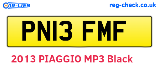 PN13FMF are the vehicle registration plates.