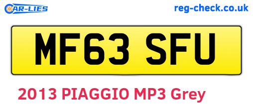 MF63SFU are the vehicle registration plates.